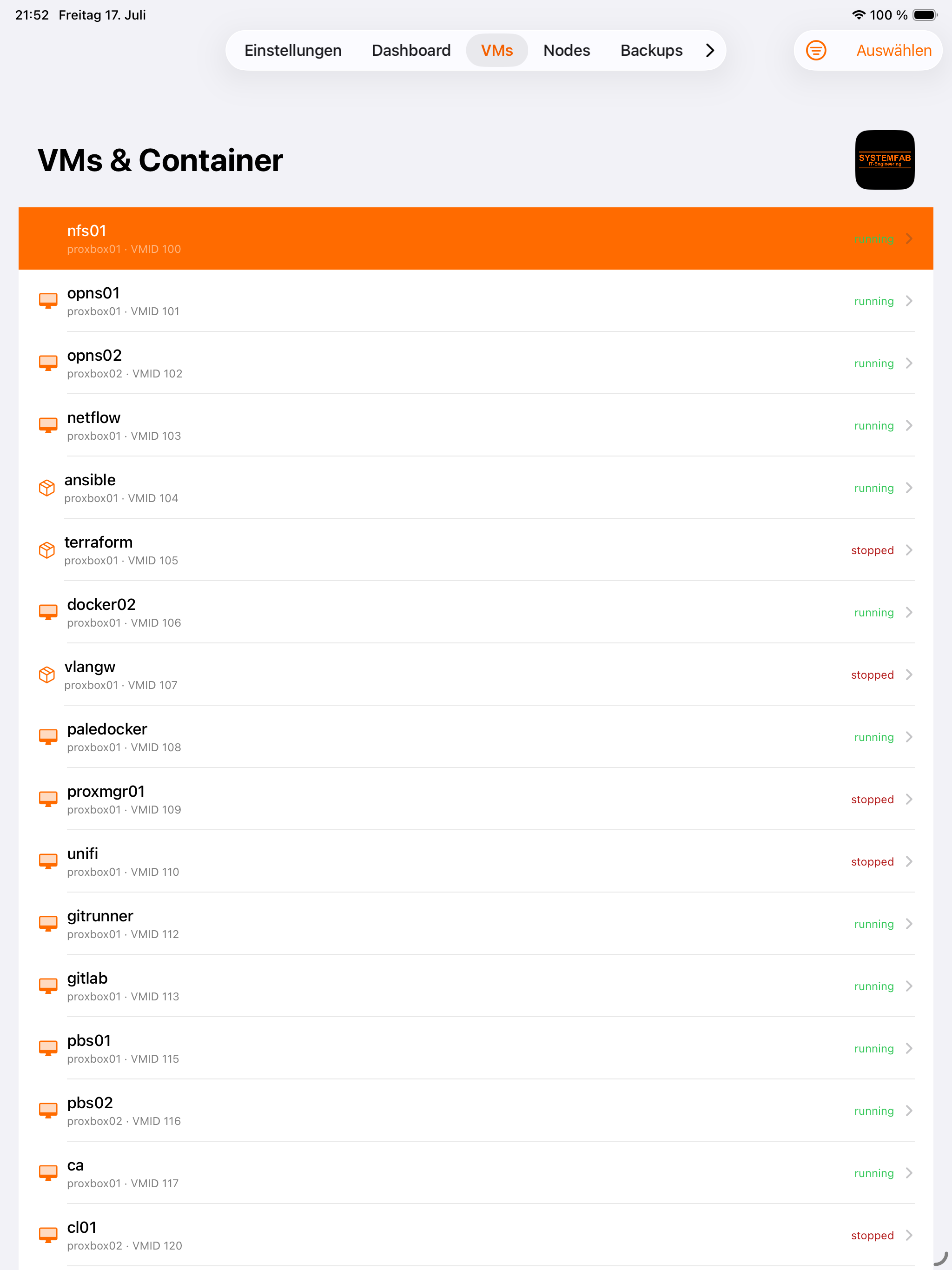 iPad VMs & Container