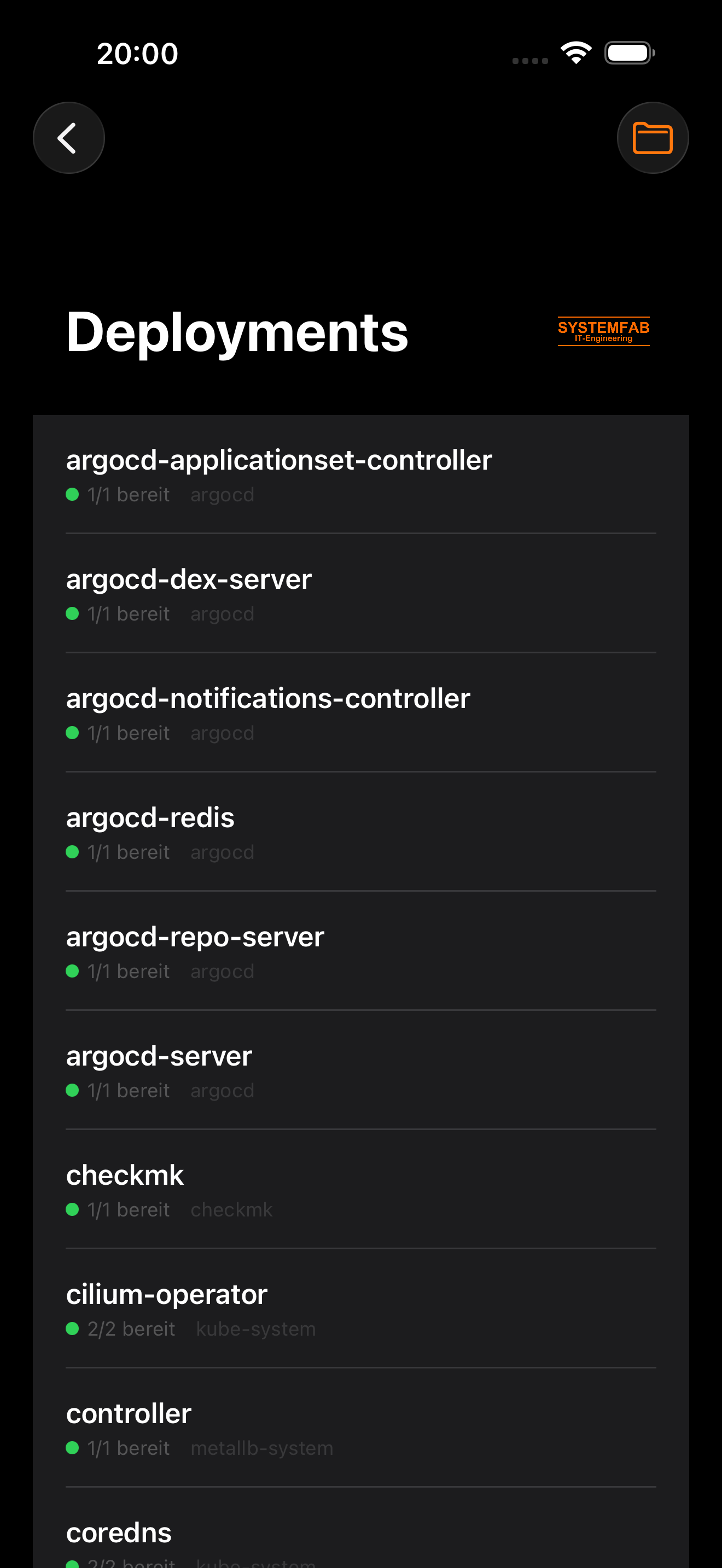Pod-Detail & Logs Dark